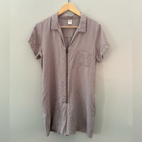 SMASH+TESS Shorty Zip Up Overall Barely Blush Pink Jumpsuit - Picture 3 of 6